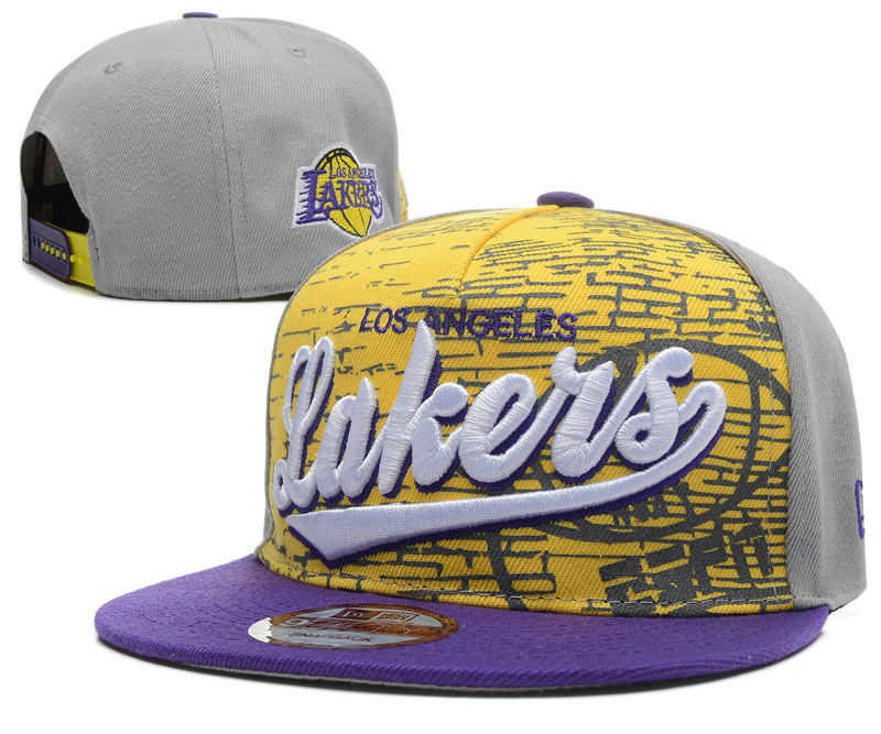 Los Angeles Lakers Grey Snapback Hat DF1 0512